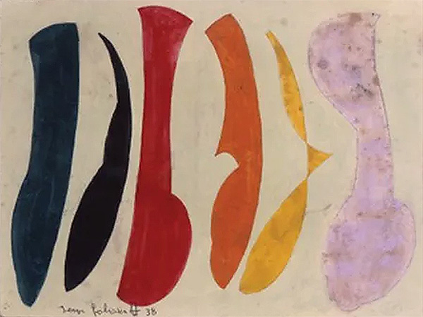 Composición abstracta, gouache sobre papel, 1938