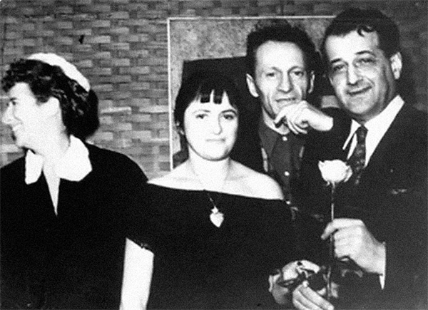 Ida Chagall, Dina Vierny, Charles Estienne und Serge Poliakoff im Jahr 1951