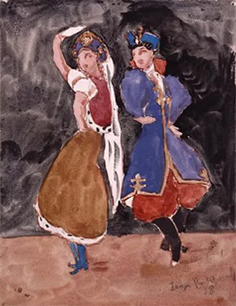 Danzas rusas, 1938, gouache sobre papel