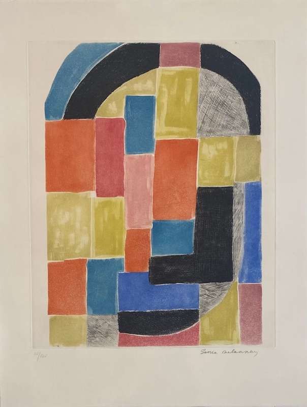 Image titleSonia Delaunay, Cathédrale, 1970, Eau-forte et aquatinte, 66 cm. x 50,5 cm, tirage à 125 exemplaires.