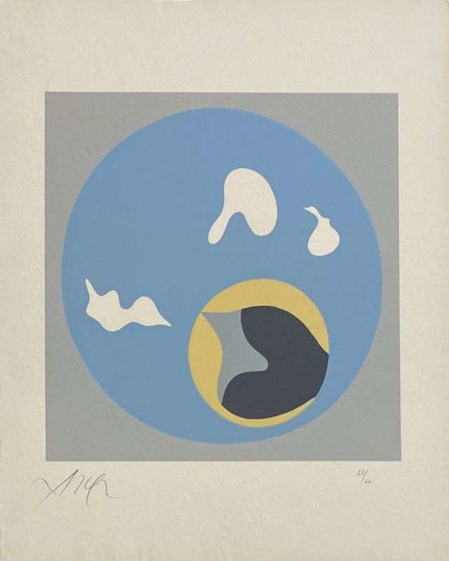 Hans Arp, Soleil recerclé, Grabado en madera de 1966