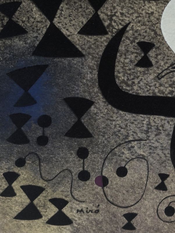 Femmes au bord du lac à la surface irisée par le passage d'un cygne (Constellations) (Pochoir) — Joan MIRO