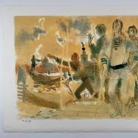 Lucien Fontanarosa (1912-1975) // Gondoliers à Venise (Litografía) — Artistes Divers — Vista con márgenes