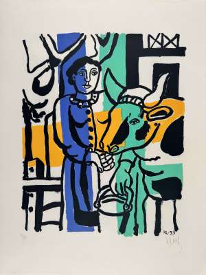 The Cowherdess (Lithograph) - Fernand LEGER