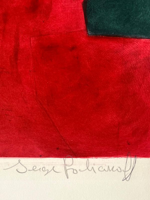 Composición roja y verde XI (Aguafuerte y aguatinta) - Serge  POLIAKOFF