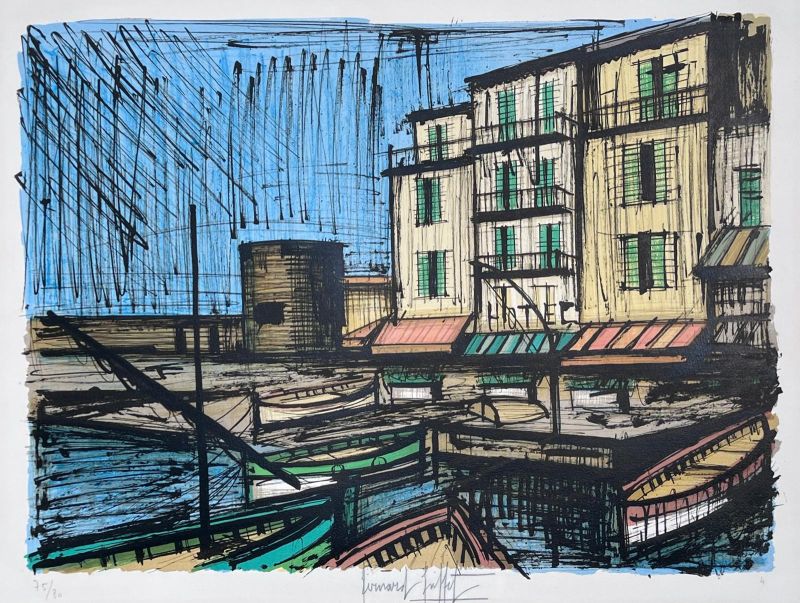 El puerto pesquero (Litografía) - Bernard BUFFET