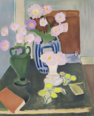 Nature morte aux citrons et aux trois vases (Farblithographie) - Henri  MATISSE