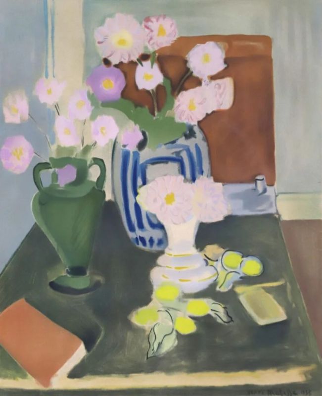 Nature morte aux citrons et aux trois vases (Lithographie) - Henri  MATISSE