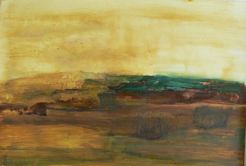 Marée basse aux filets (Oil on paper (contemporary) ) - Véronique NEROU