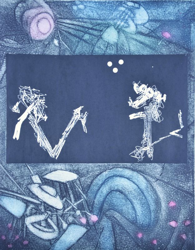 Les Voix (Radierung und Aquatinta) - Roberto  MATTA