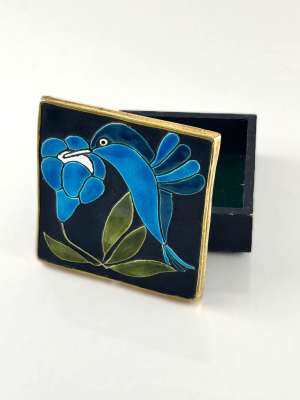 Bo&icirc;te Oiseau bleu (Céramique) - Mithé ESPELT