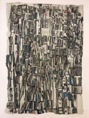 Elegie für Georges Pompidou (Farblithographie) - Maria Helena VIEIRA DA SILVA
