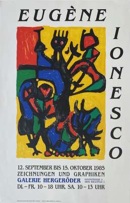 Eugène Ionesco (1909 - 1994) / Galerie Hergeröder (Affiche) -  Artistes Divers