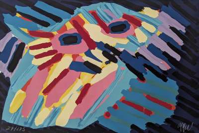 Big Head Coming Down (Lithograph) - Karel APPEL