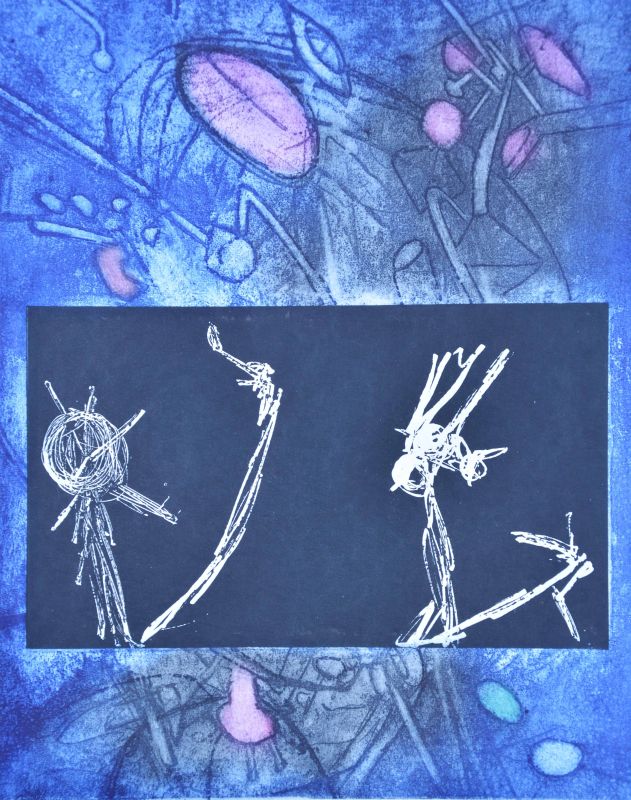 Les Voix (Radierung und Aquatinta) - Roberto  MATTA