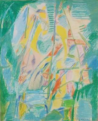 Composition dans les verts (Pastel (moderne)) - André LANSKOY