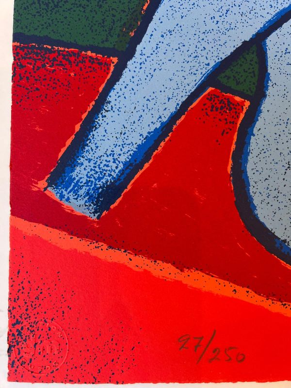 Grande terre arc en ciel (Lithographie) - Guillaume CORNEILLE