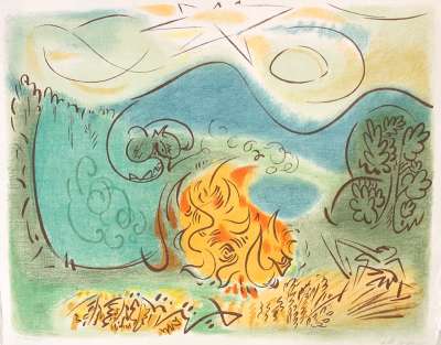 Le Titan (Lithographie) - André  MASSON