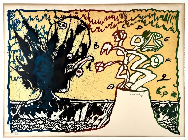 Alphabetical Volcano (Lithograph) - Pierre ALECHINSKY