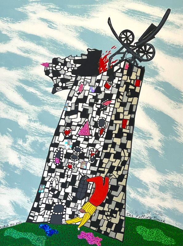 La Tour, Carte Tarot n°16 (Lithographie) - Niki DE SAINT PHALLE