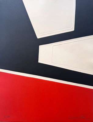Fugue noir rouge (Grabado) - Jacqueline DEBUTLER