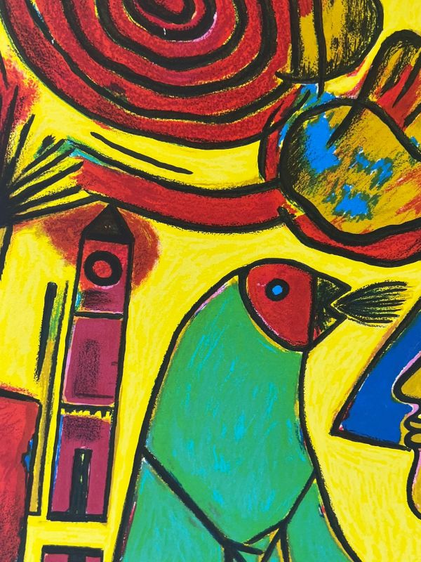 La conversation (Lithographie) - Guillaume CORNEILLE