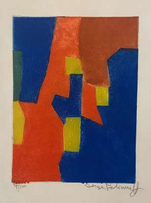 Composition rouge, jaune et bleue (Eau-forte) - Serge  POLIAKOFF