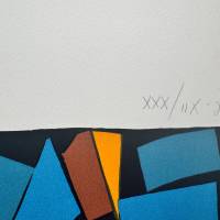 Blue and Red Collage (Lithograph) — André LANSKOY — Edition numbering detail