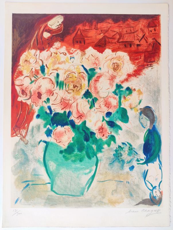 The Bouquet (Lithograph) - Marc CHAGALL