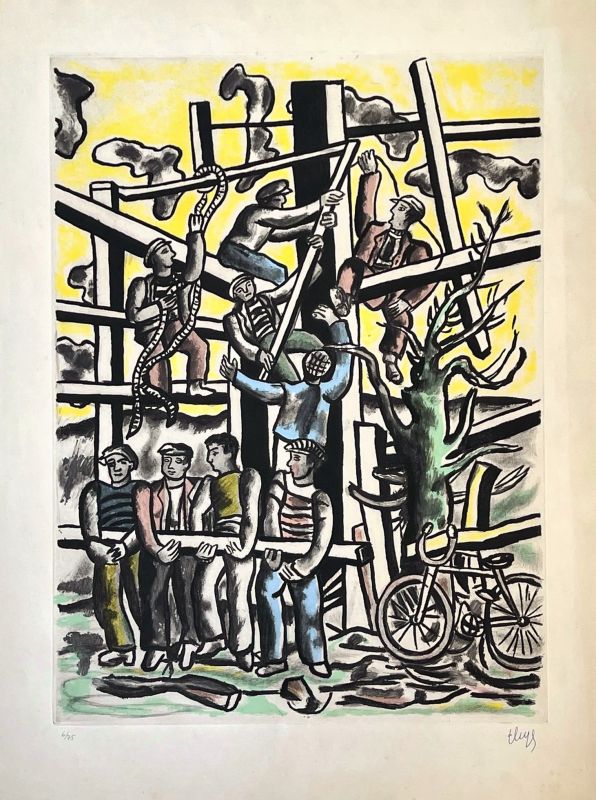 Les Constructeurs (Aguatinta) - Fernand LEGER