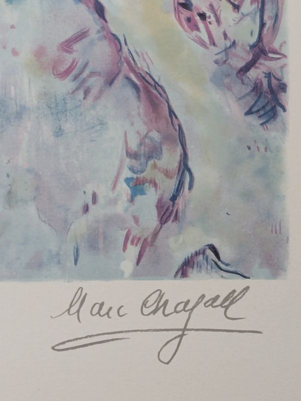 The Red Bouquet (Lithograph) - Marc CHAGALL