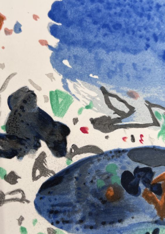 Saison bleue (Planche III) (Lithograph) - Teh-Chun CHU