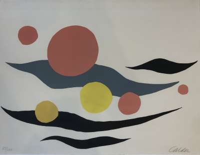 Composition with Clouds and Spheres (Lithographie) - Alexander CALDER