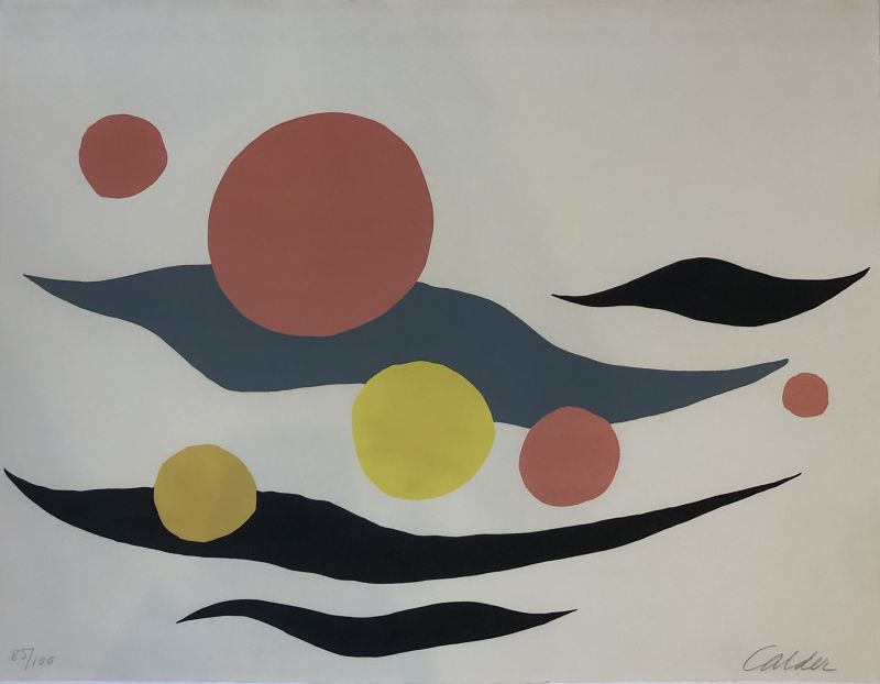 Composition with Clouds and Spheres (Farblithographie) - Alexander CALDER
