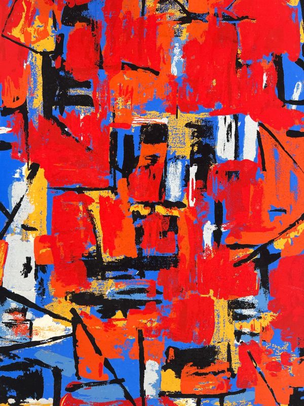Alexandre ISTRATI (1915-1991) // Composition rouge et bleue (Silksreen) -  Artistes Divers