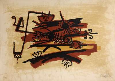 El ultimo viaje del buque fantasma - 4 (Lithograph) - Wifredo LAM