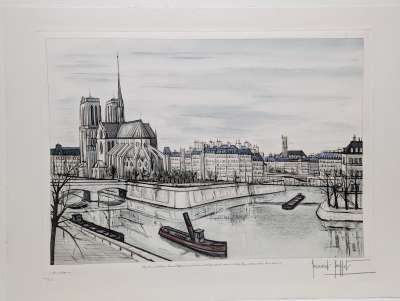 Notre Dame et la Cité (Engraving) - Bernard BUFFET