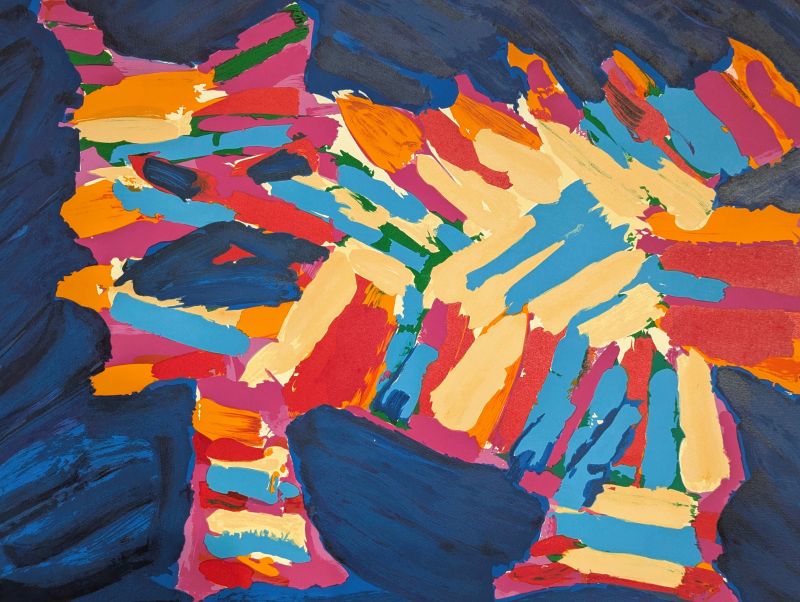 Blue Cat (Litografía) - Karel APPEL