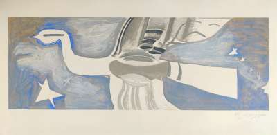 Large blue bird (Lithograph) - Georges BRAQUE