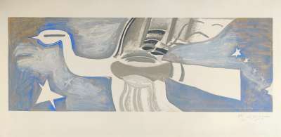 Grand oiseau bleu (Lithographie) - Georges BRAQUE