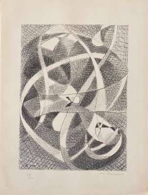 Marie Raymond (1908-1988) // Art Abstrait (Lithographie) -  Artistes Divers