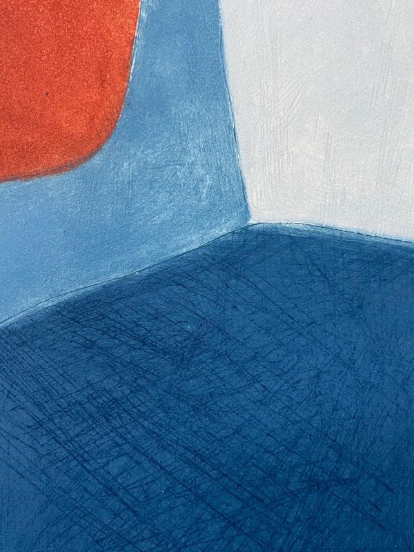 Composition bleue et rouge XXXI (Eau-forte et aquatinte) - Serge  POLIAKOFF