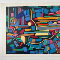 Blue and Red Collage (Lithograph) — André LANSKOY — View with margins