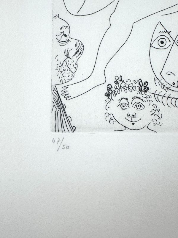 T&eacute;l&eacute;vision : gymnastique au sol, avec spectateurs (pl. 283 de la S&eacute;rie 347) (Eau-forte) - Pablo  PICASSO