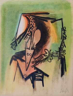 Les Loas petro enfantent dans la danse (Lithographie) - Wifredo LAM