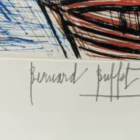 Saint-Tropez, la Ponche (Grabado) — Bernard BUFFET — Detalle de la firma