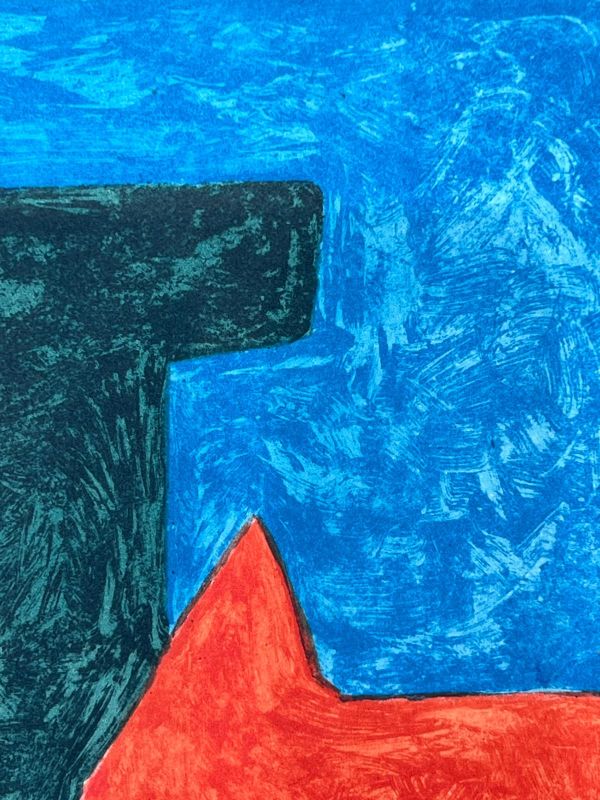 Composition noire, rouge, bleue et verte L79 (Lithographie) - Serge  POLIAKOFF