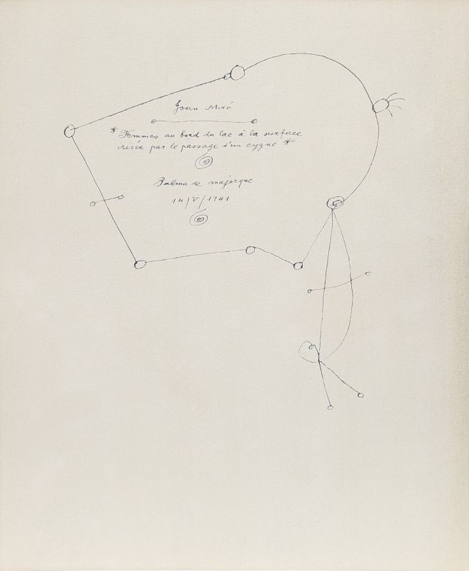Femmes au bord du lac à la surface irisée par le passage d'un cygne (Constellations) (Pochoir) — Joan MIRO