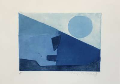 Composition Bleue (Etching) - Serge  POLIAKOFF