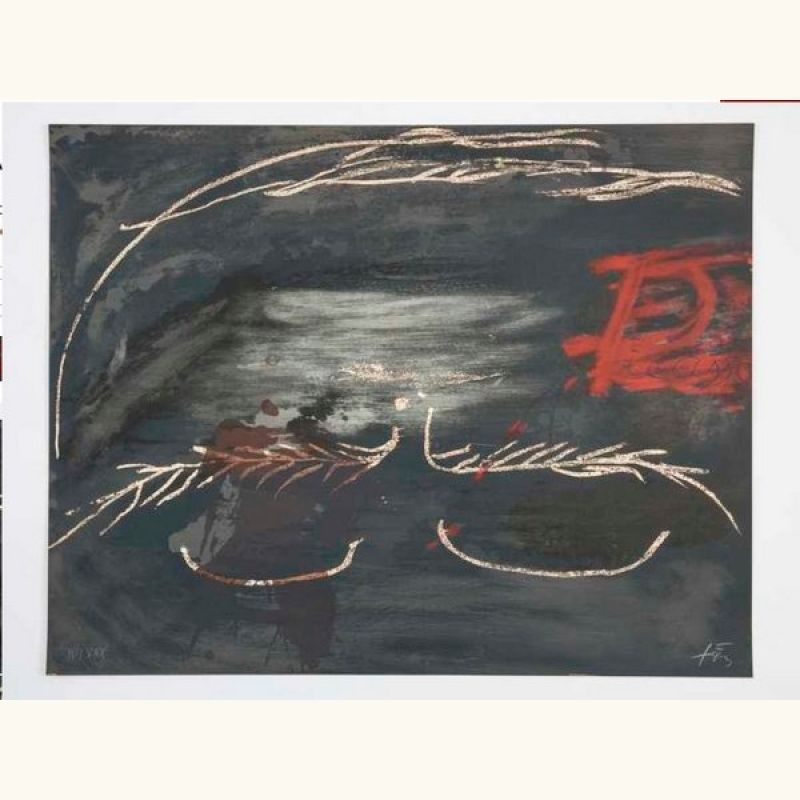 Hommage à Picasso (Lithograph) - Antoni  TAPIES